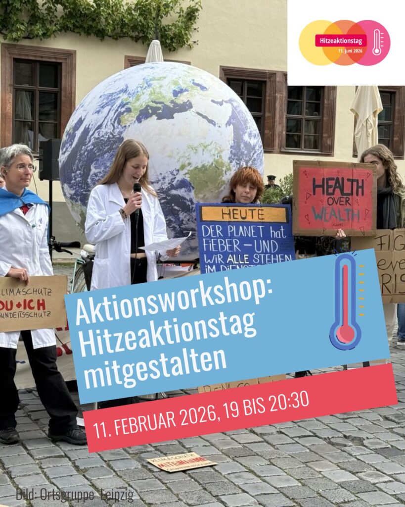 Sharepic zum Aktionsworkshop: Hitzeaktionstag mitgestalten